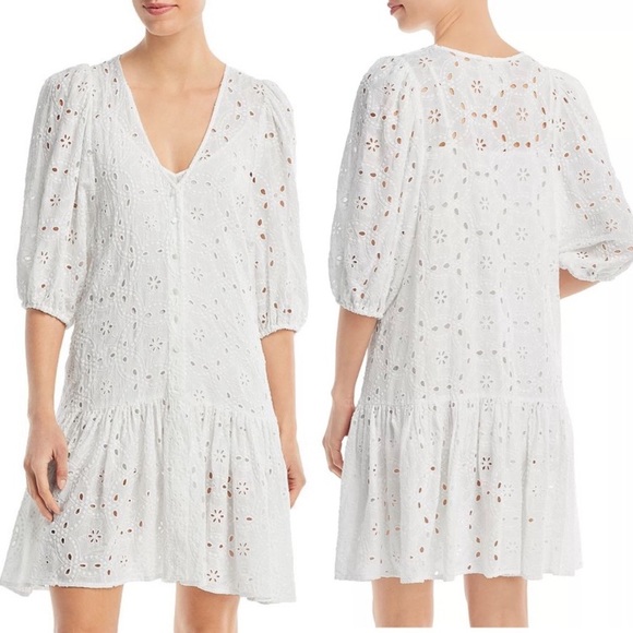 NWT JOHNNY WAS Maurice Eyelet Flounce Dress - Picture 2 of 9